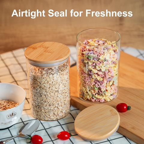 YUNCANG 50oz stackable jars save kitchen space