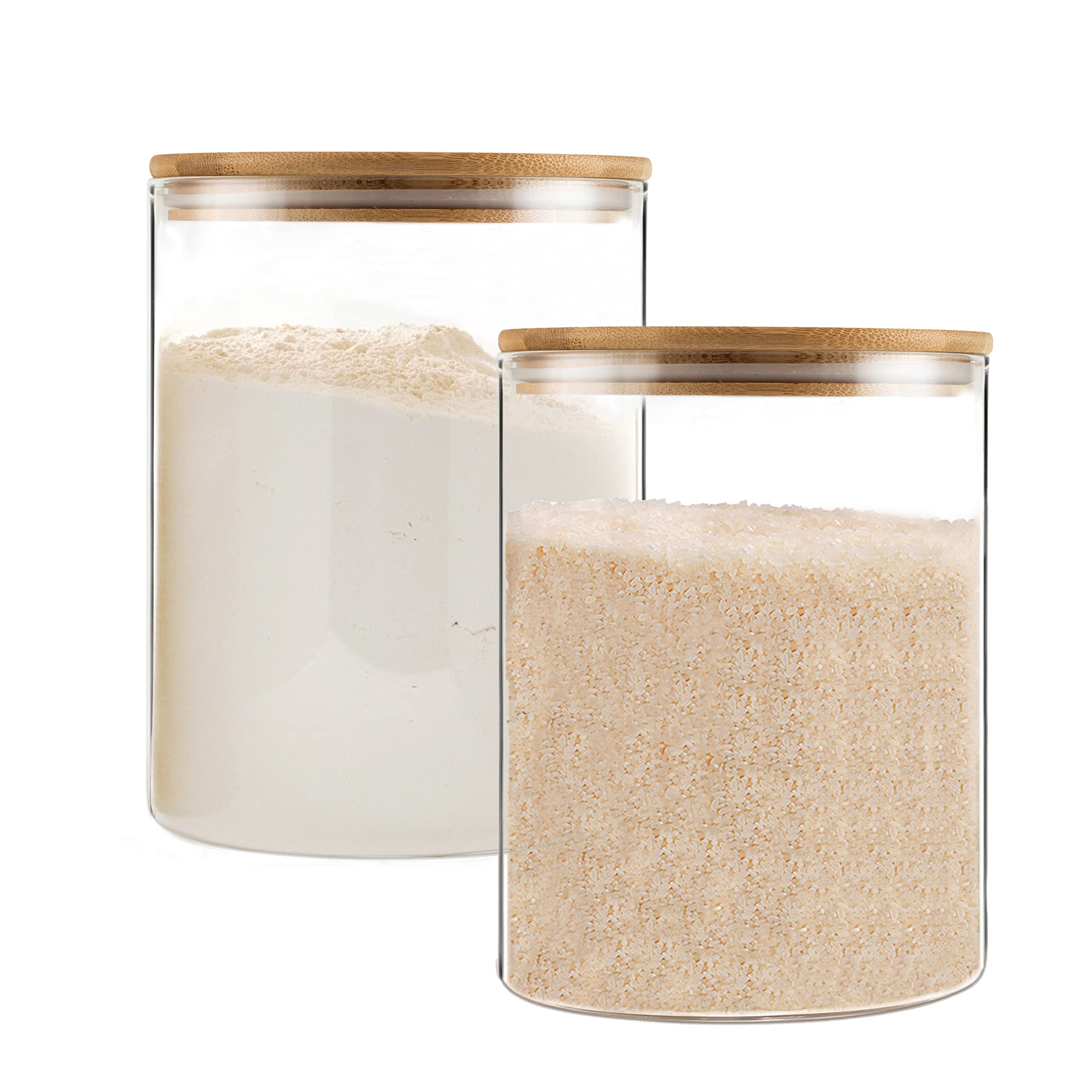 YUNCANG glass jar with airtight-bamboo-lid preserves freshness.