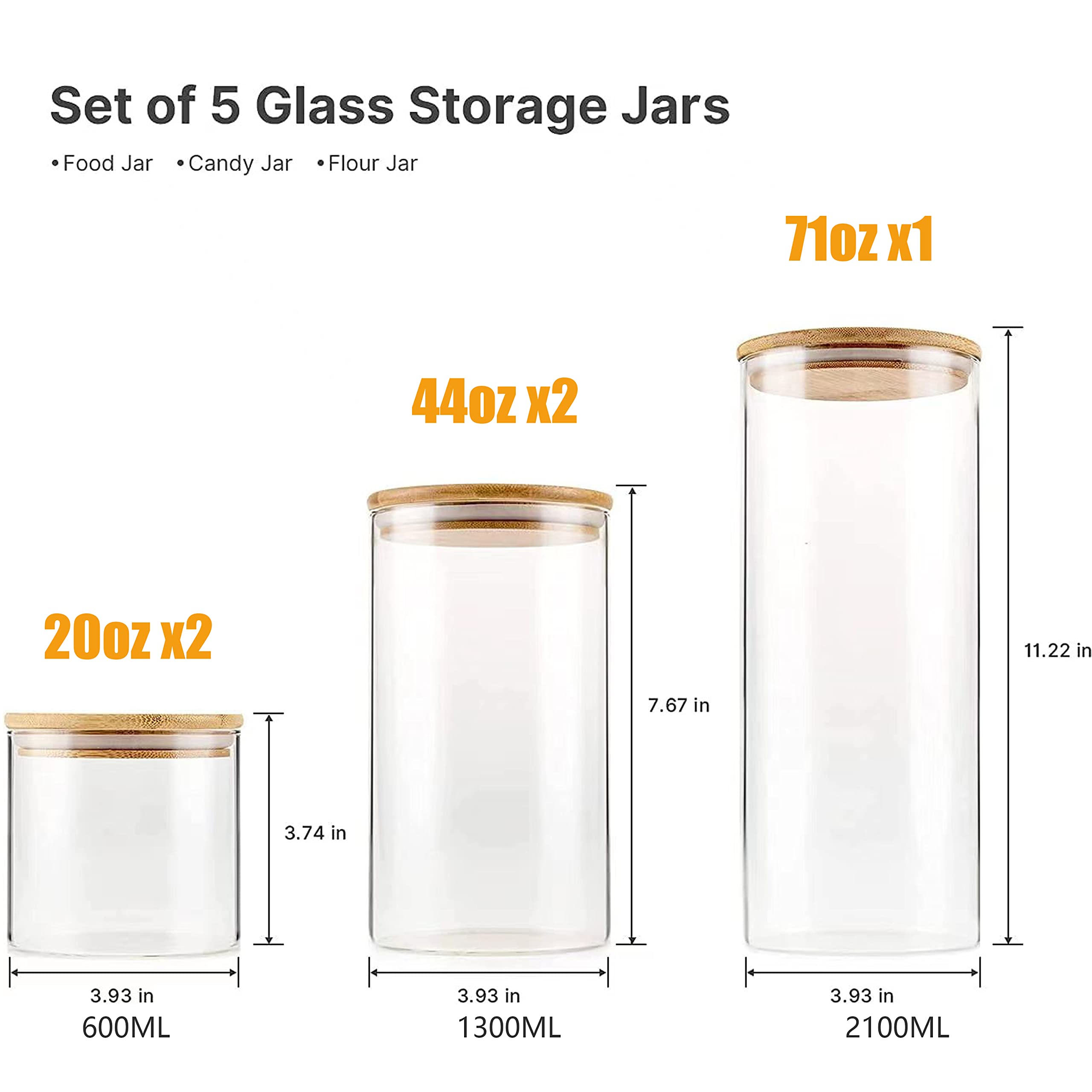 YUNCANG transparent jars keep ingredients visible for quick pantry checks.