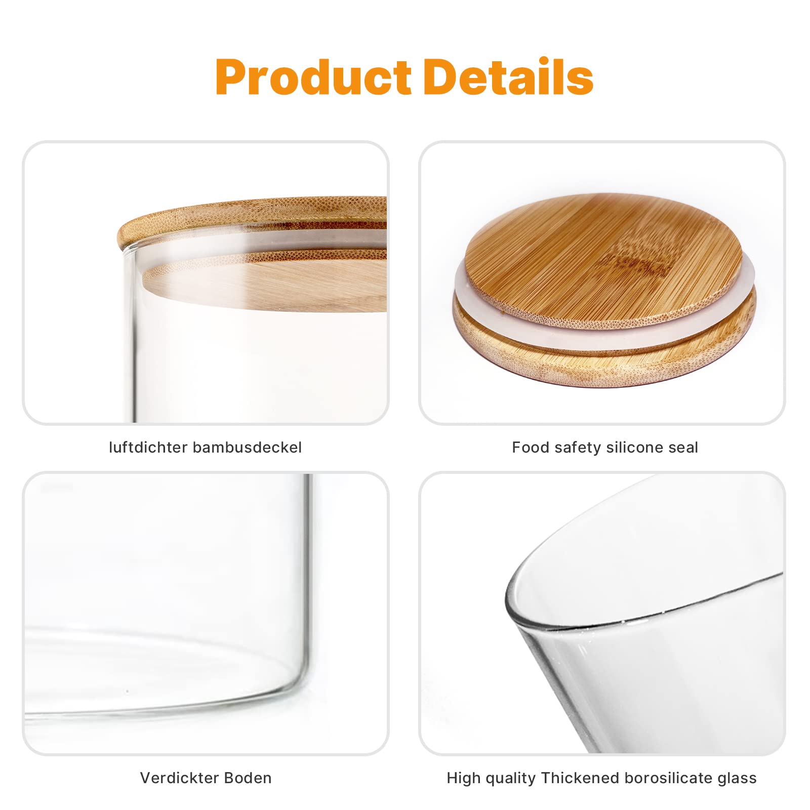 YUNCANG dishwasher-safe glass jars simplify cleanup after cooking.