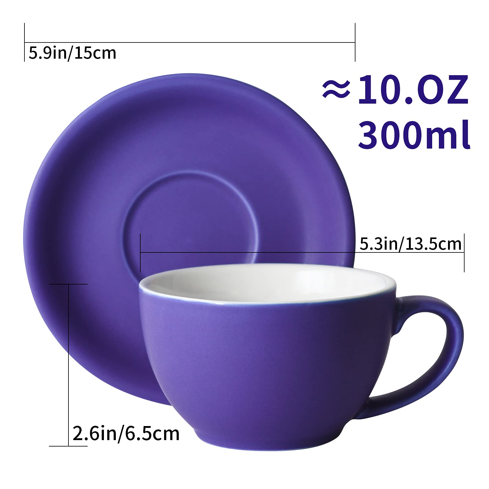 Yundu latte cup with purple matte finish for café drinks
