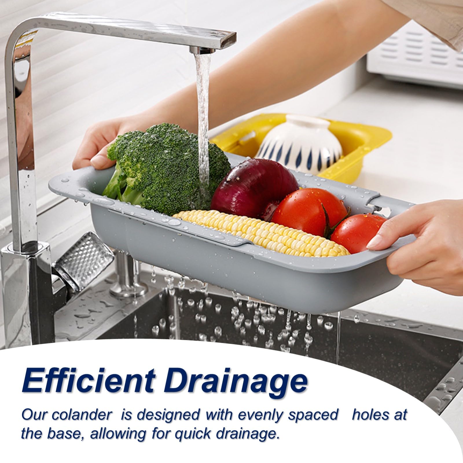 YUNKWONG BPA-free PP material colander withstands heat up to 230 °F.