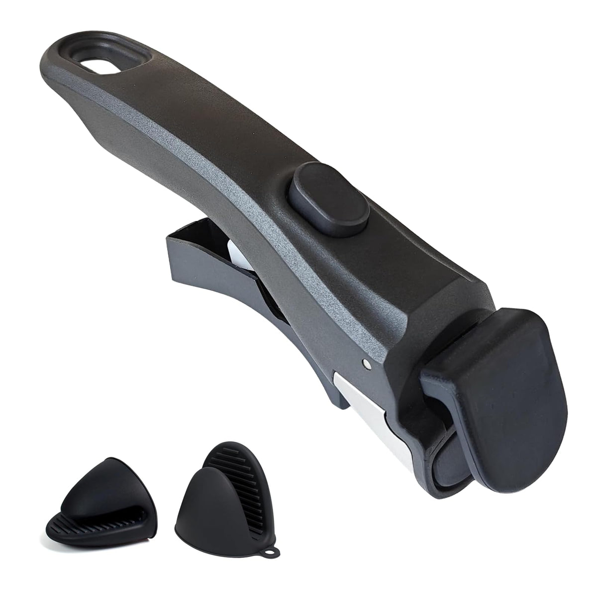 Yunlnny removable handle on a universal pan for quick cookware switching.