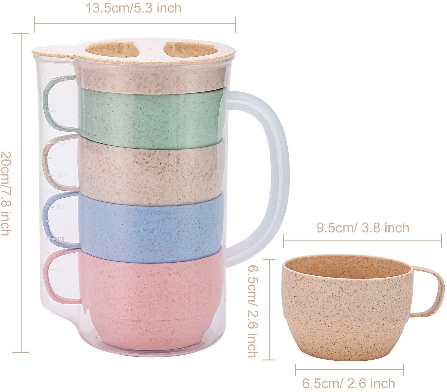 Yunqing yellow wheat straw cups, lightweight and kid-friendly.