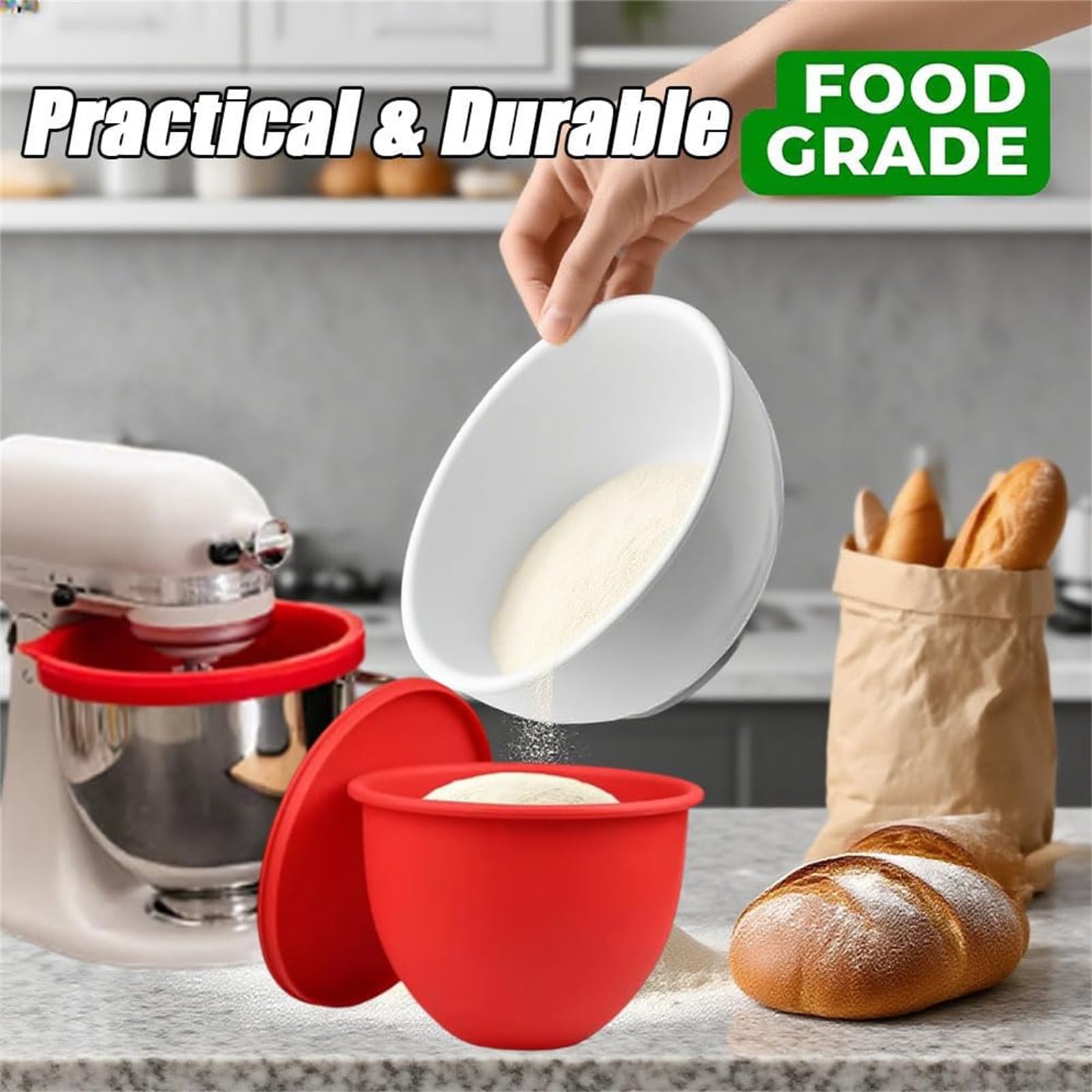Yuonry silicone liner is heat-resistant and safe for direct ingredient contact.