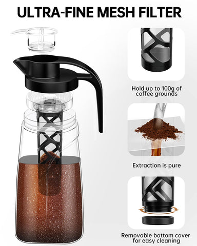YURICK cleaning brush helps keep the ultra-fine filter and pitcher easy to clean.