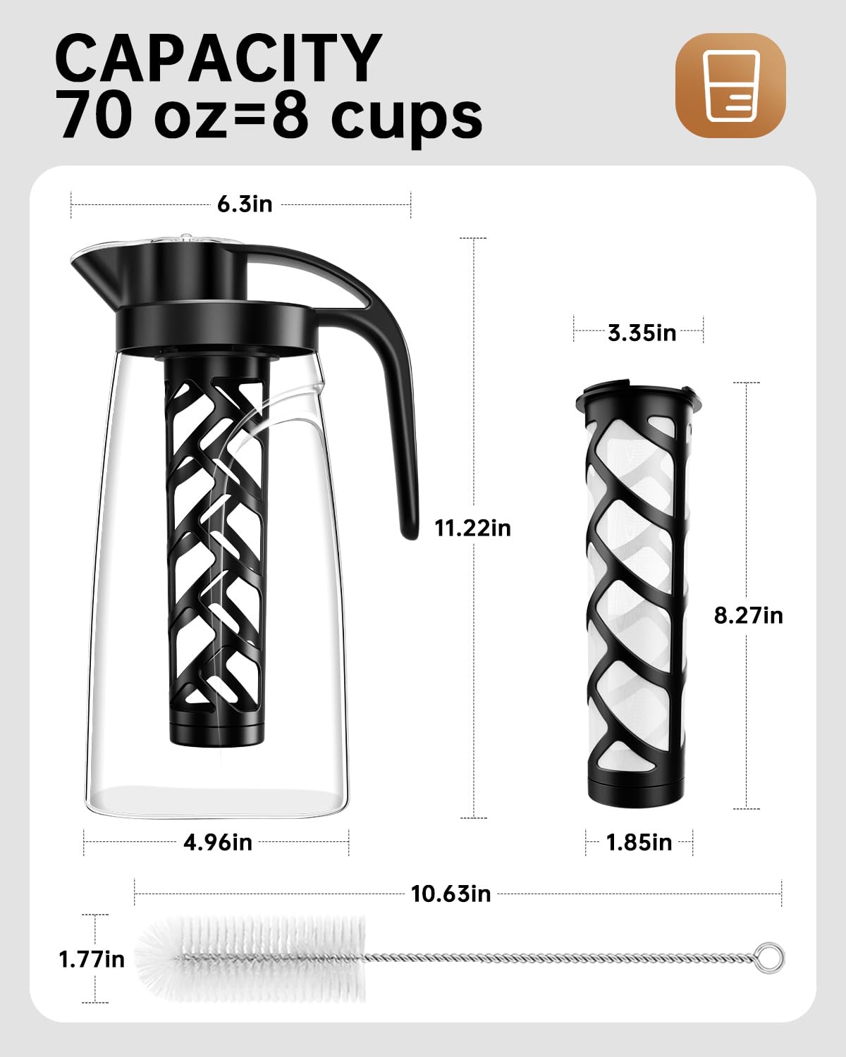 YURICK easy-clean pitcher design reduces hassle after brewing.