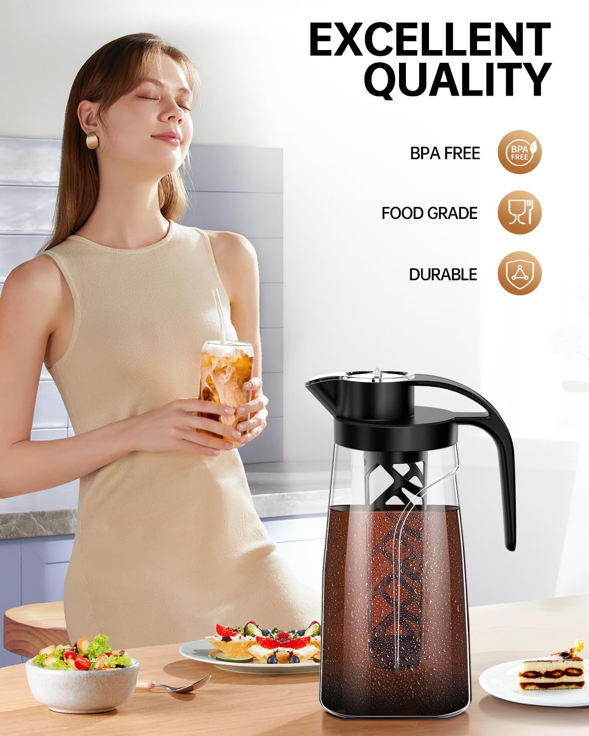 YURICK ultra-fine filter 200 mesh preserves coffee flavor with smooth brew.