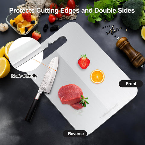 YuronHome titanium cutting board fruits-vegetables side designed for clean produce prep.