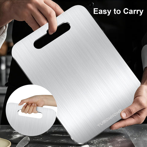 YuronHome titanium cutting board resists stains and warping for long-lasting use.