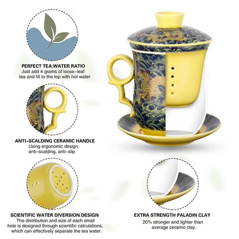 YURROAD strainer keeps tea leaves contained, no residue in your cup.