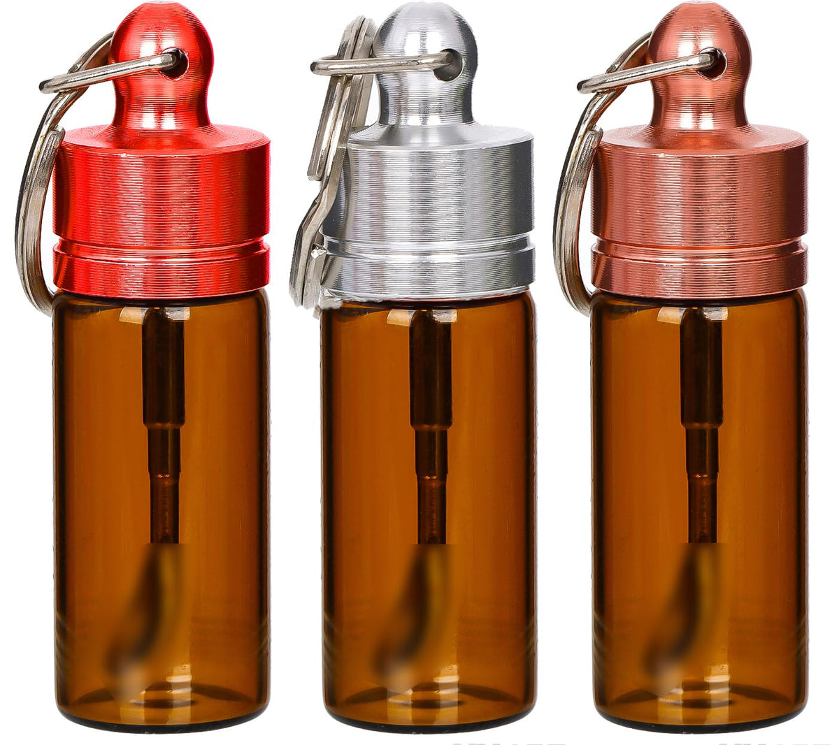 YUSAEAF 3pc mini glass containers with spoons for on-the-go spice storage.