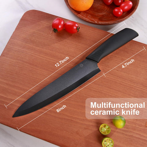 YUSOTAN ceramic knife ergonomic handle for comfortable, non-slip grip.
