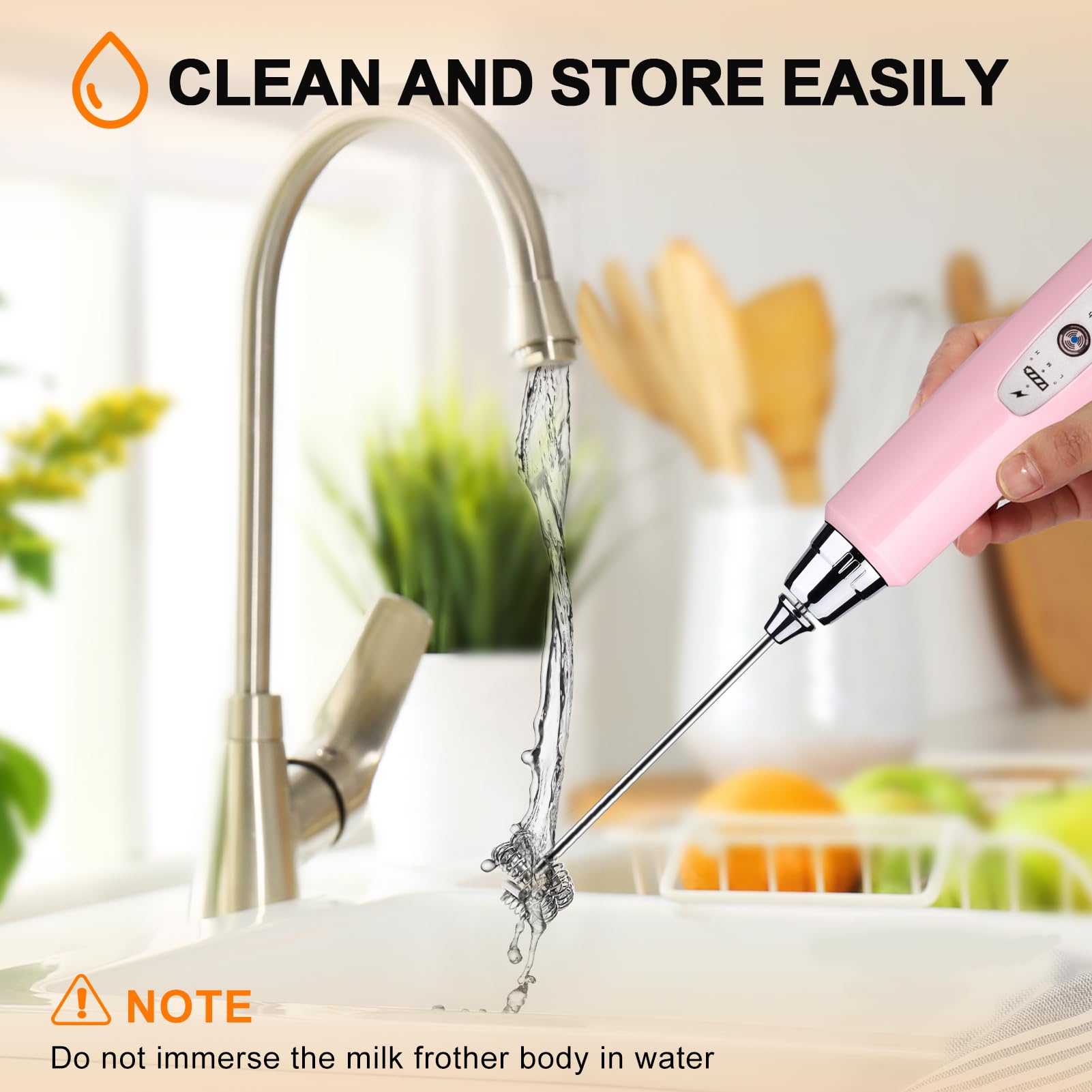 YUSWKO compact frother fits small kitchens and desktops