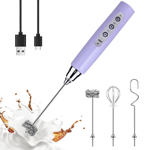 YUSWKO milk frother wand with compact design for effortless one handed frothing.
