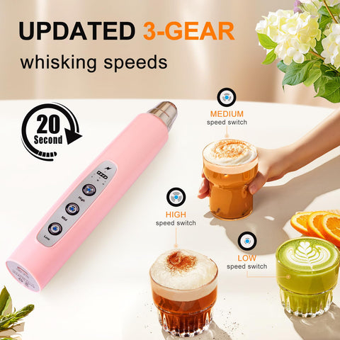 YUSWKO three-speed frother to customize foam texture in seconds