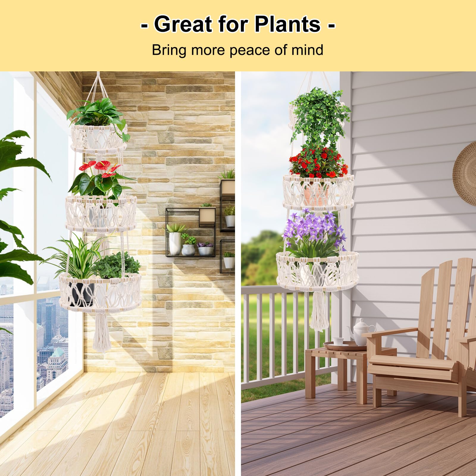 Yuuzue plant hanger detail highlights tassels and knotting for stylish rooms.