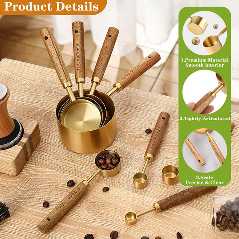 Yuzi nesting design saves counter space while keeping cups and spoons organized.