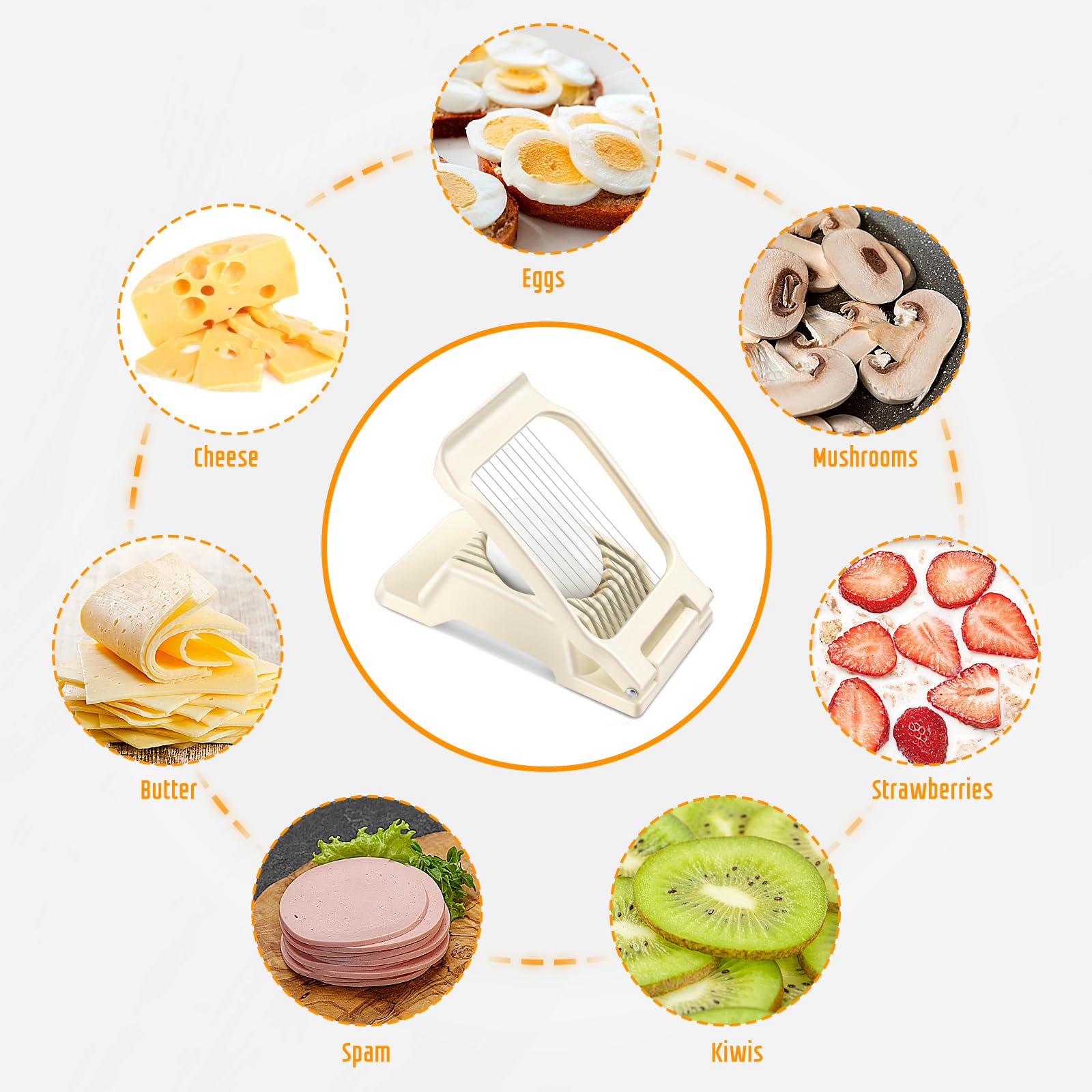 Yuzxaun Egg Slicer: aluminium base view showing sturdy construction.