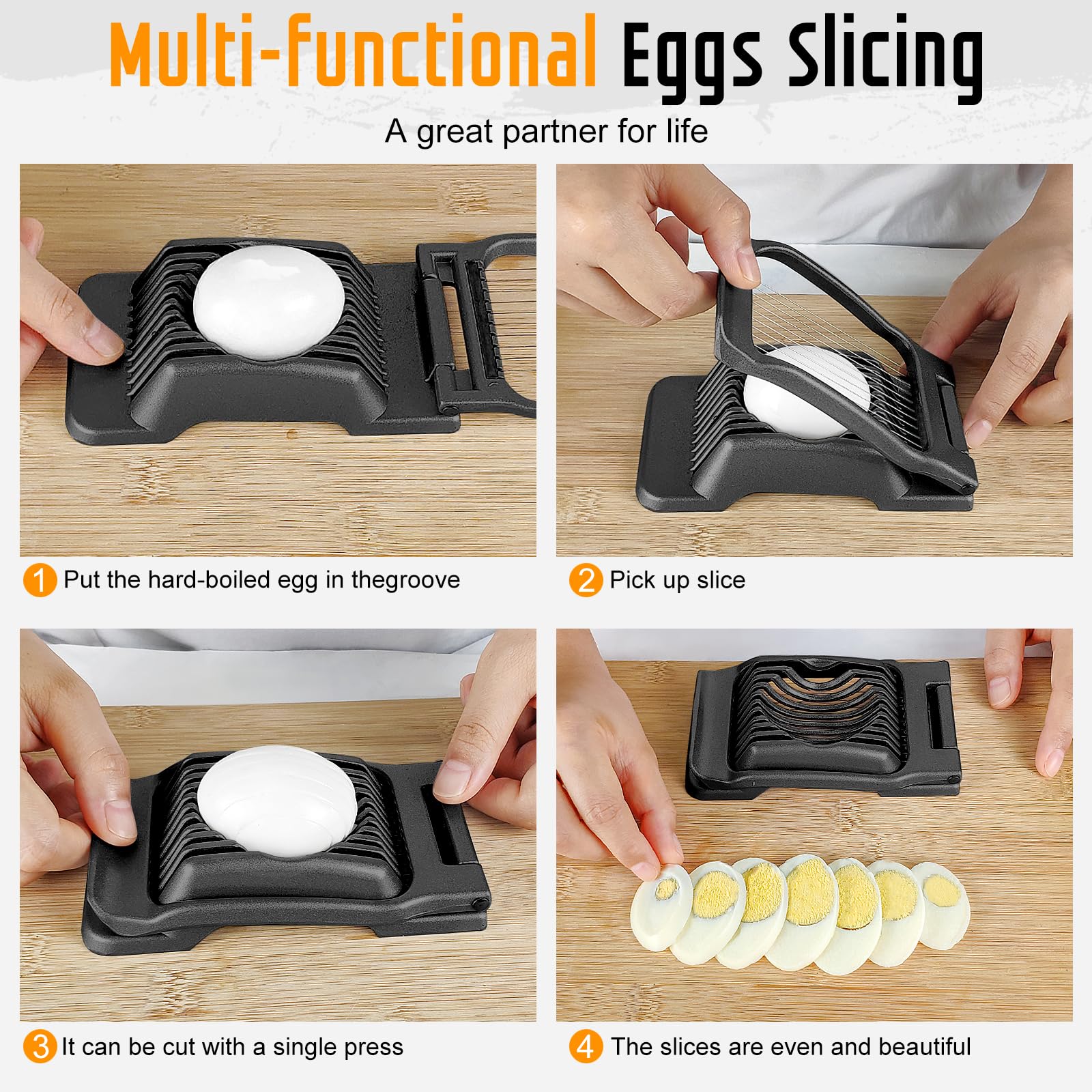 Yuzxaun slicer's non-slip base stays steady on the counter.