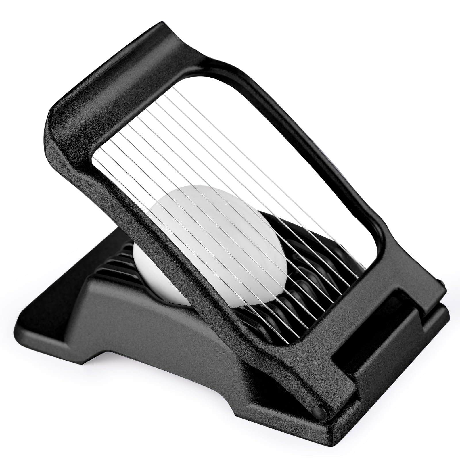 Yuzxaun egg slicer with stainless steel wire for clean hard-boiled egg slices.