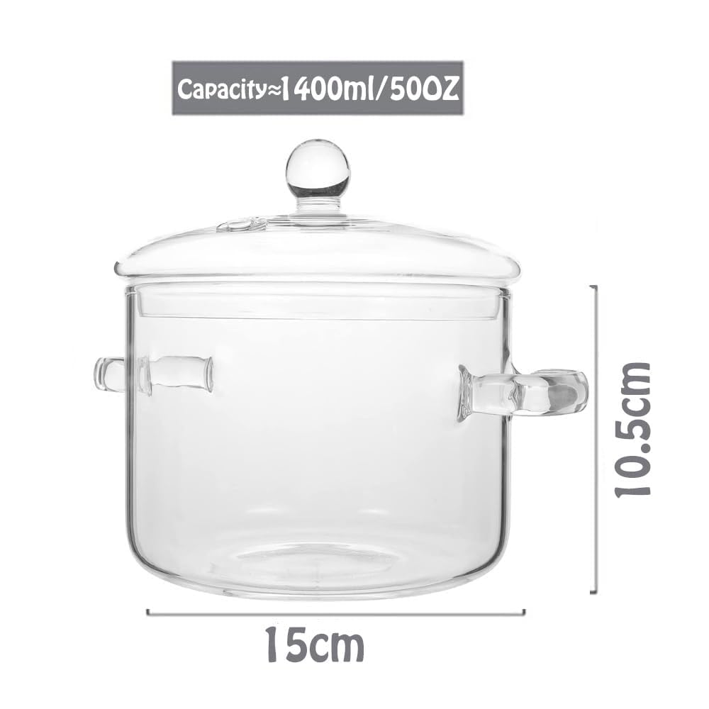 YVSAY clear stockpot with lid and handle for monitorable cooking.