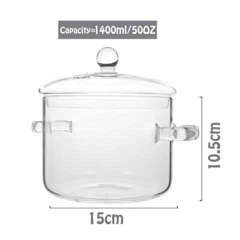 YVSAY clear stockpot with lid and handle for monitorable cooking.