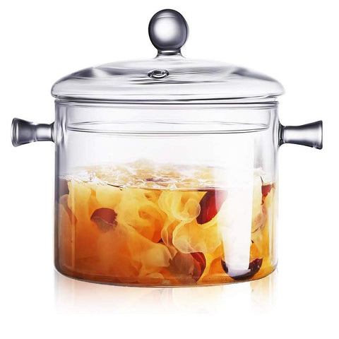 Yvsay glass saucepan with cover for clear visibility and healthy cooking options.
