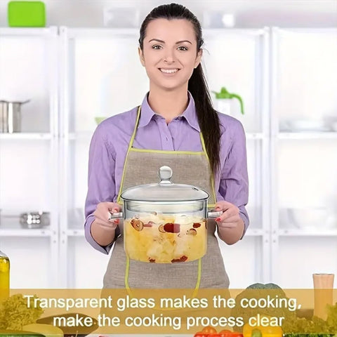 Yvsay transparent glass cookware design highlights cooking progress.