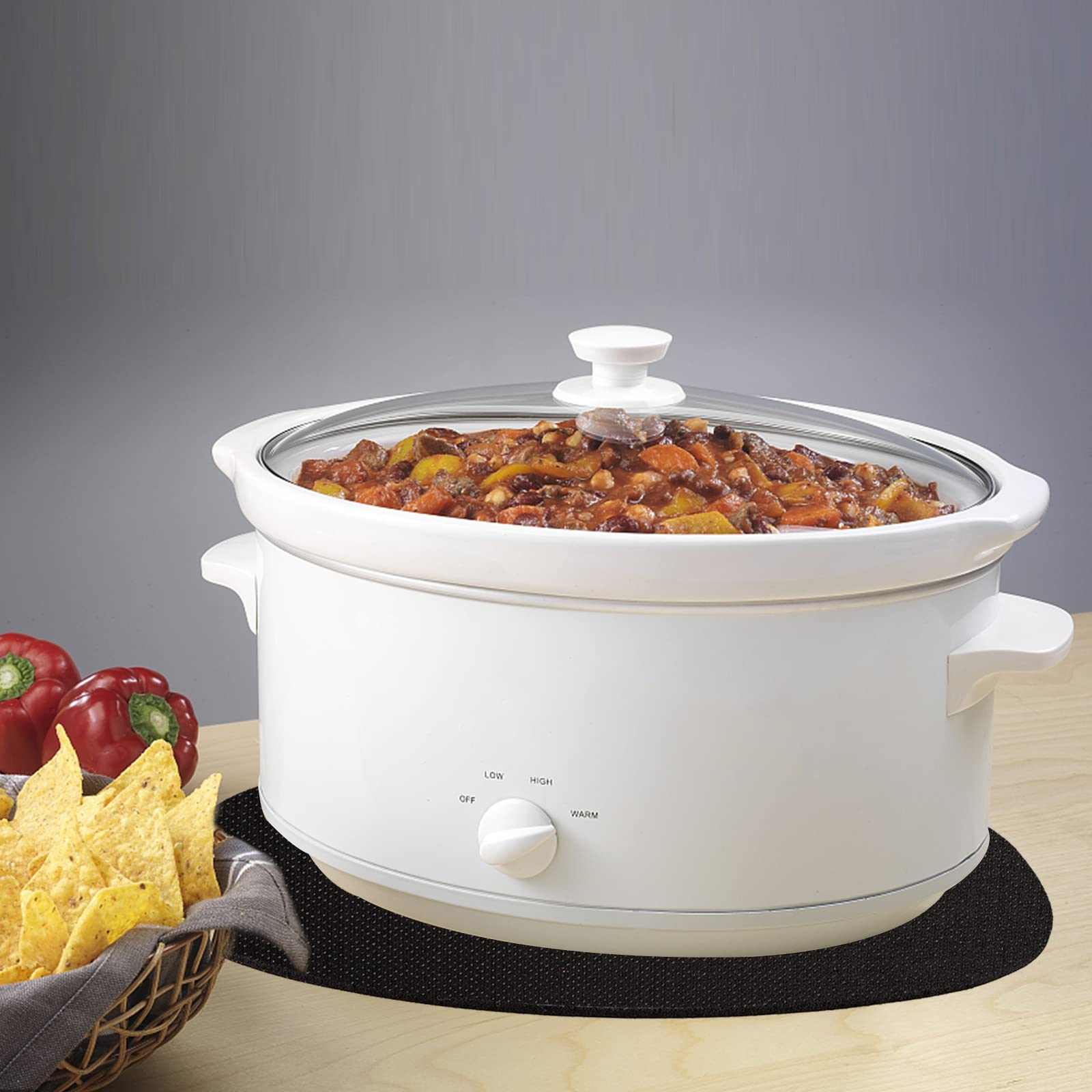 Yxmeiguo oval slow cooker mat fits Crock-Pot and similar brands.