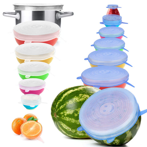 YXYL 14-piece silicone stretch lids set for versatile kitchen storage