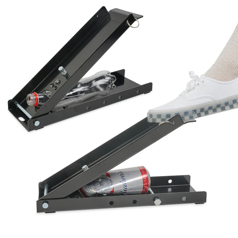 YYDS can crusher foot operation demonstrates easy, hands-free can crushing for quick recycling
