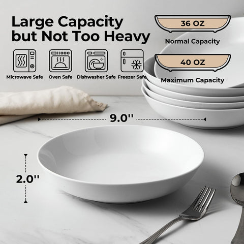 Y YHY 40oz porcelain bowls offer generous portions for family meals.