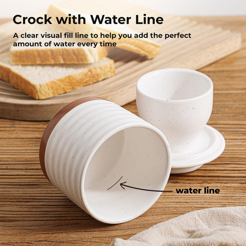 Y YHY butter crock glaze with specks adds vintage charm and durability