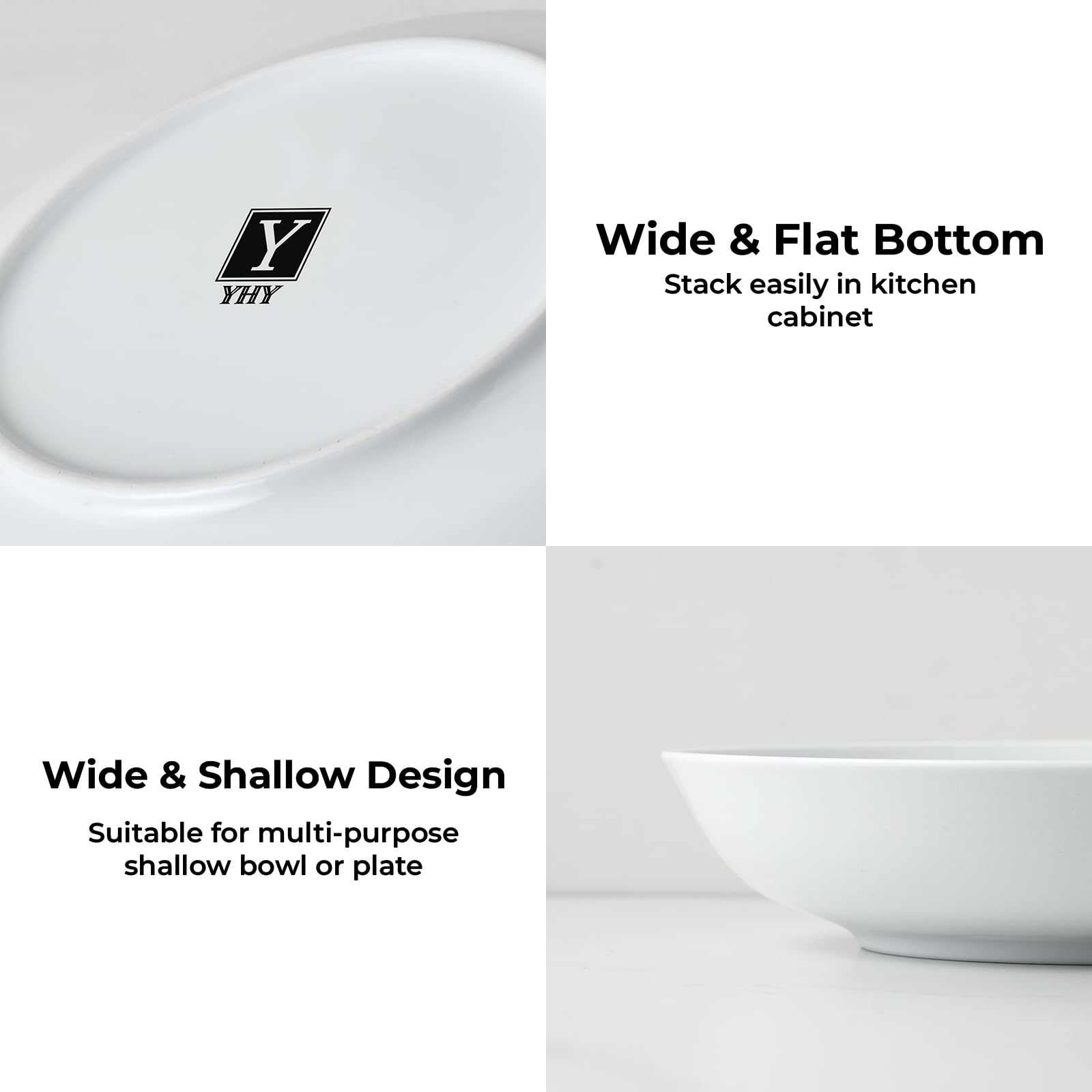 Y YHY bowls are microwave safe for quick, convenient reheating.