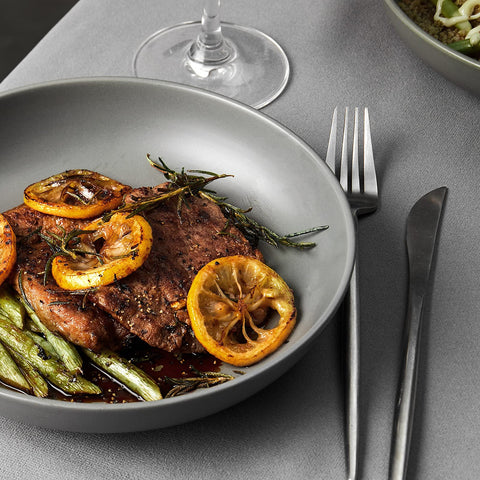 YYHY matte grey finish adds timeless style to everyday dining.