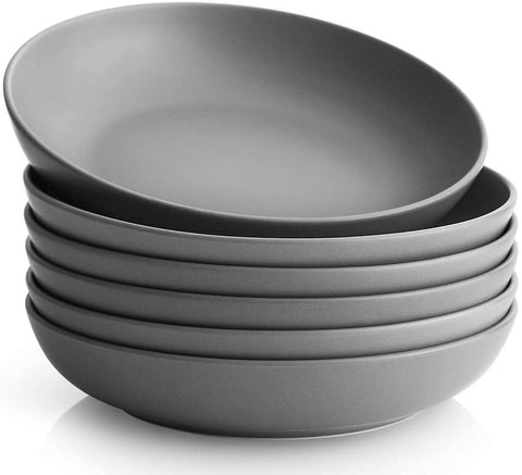 YYHY pasta bowls set6 large porcelain ideal for pasta, salads, and entrees.