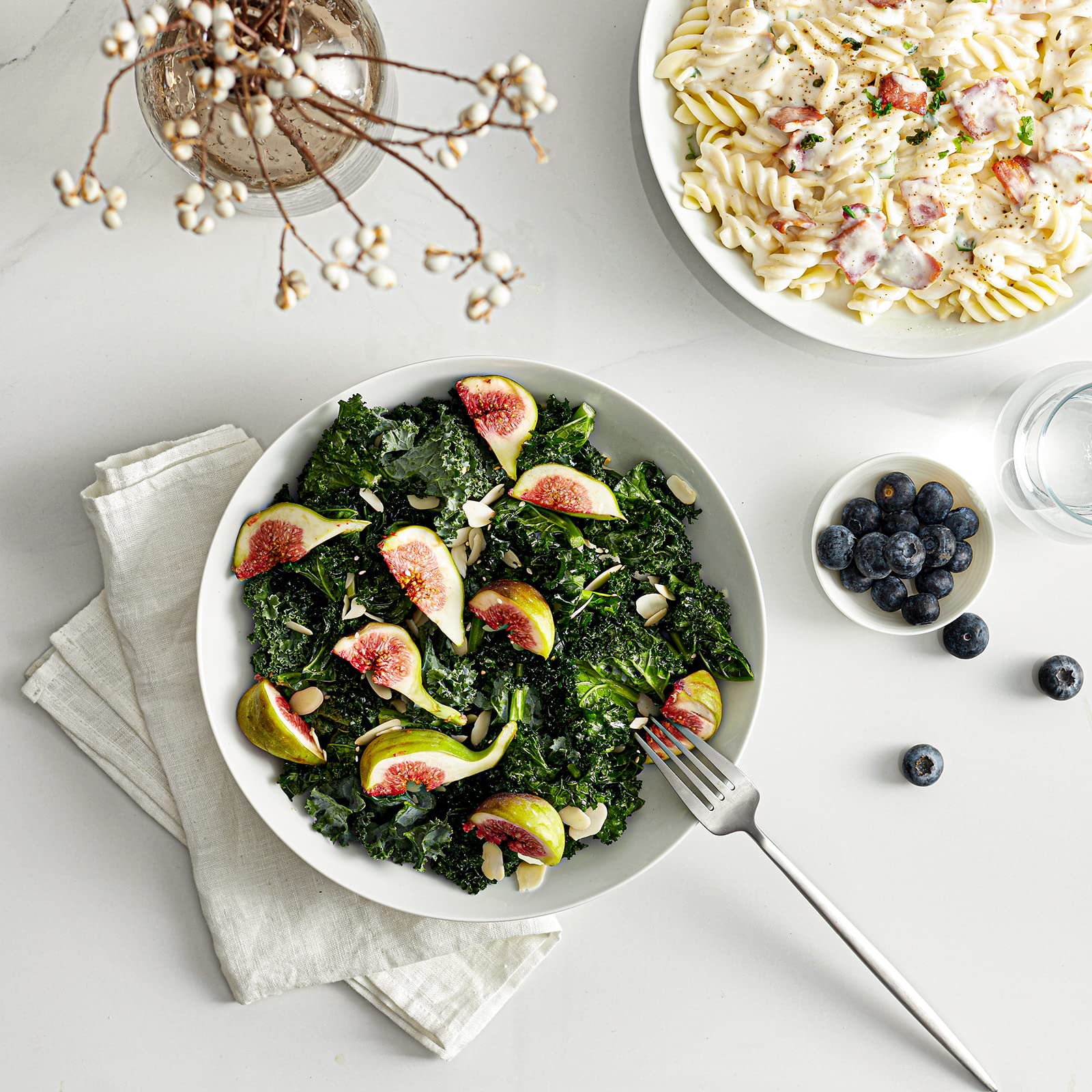 Y YHY white porcelain bowls complement any table setting for everyday dining.