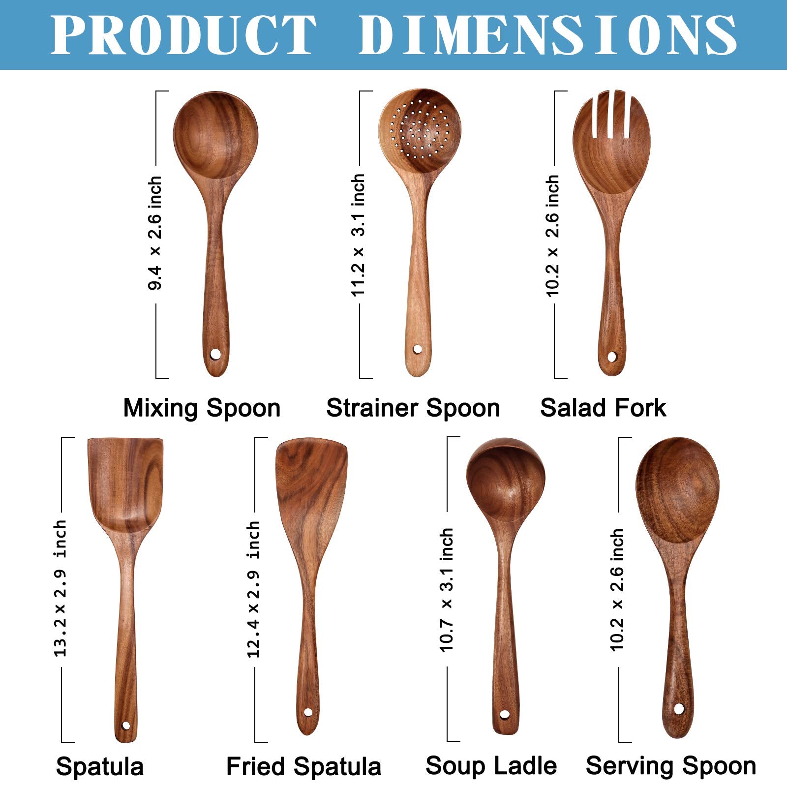 YYLTJR salad fork in durable teak for precise grabbing.