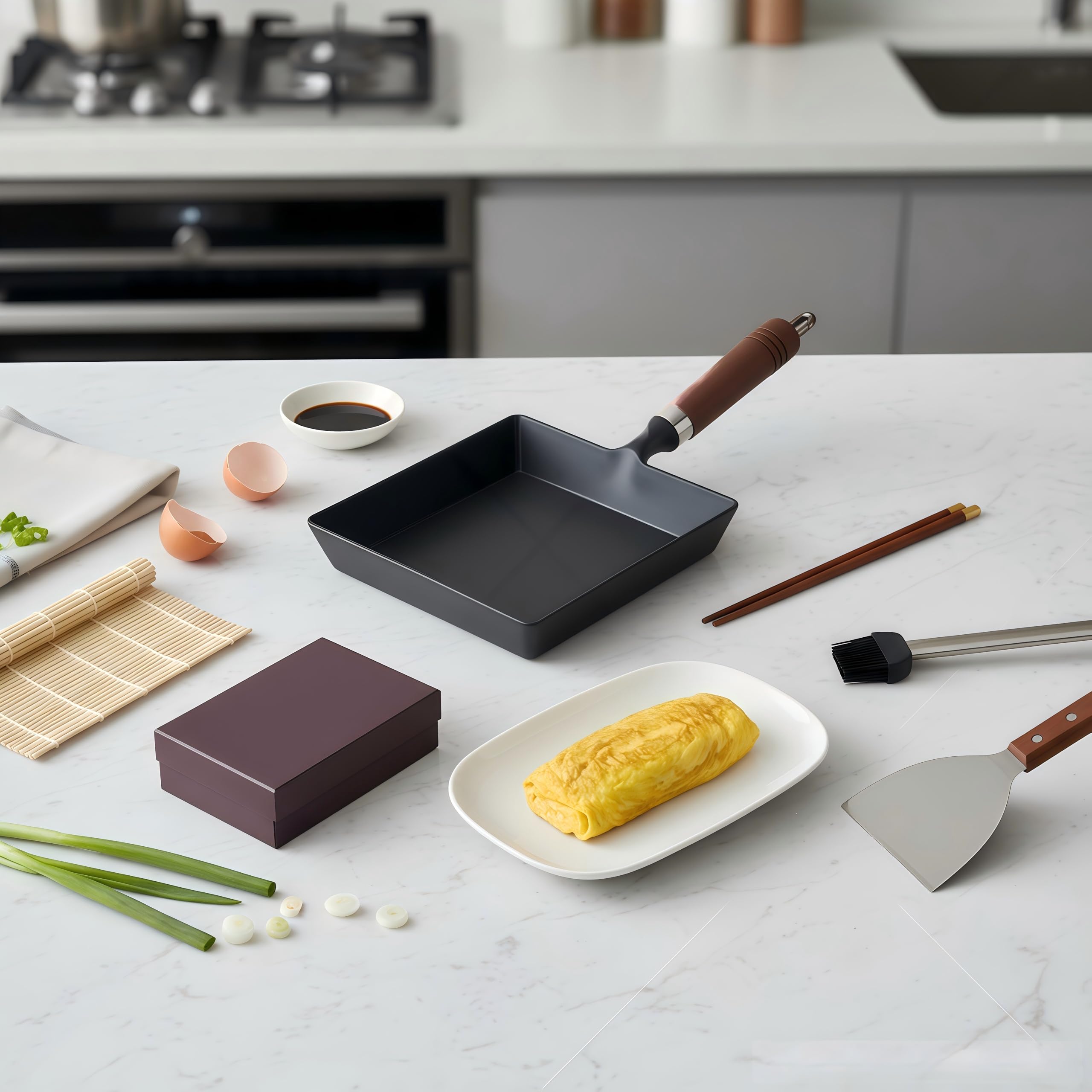 YYMIYU detachable wooden handle allows oven finishing with a cool stovetop grip.