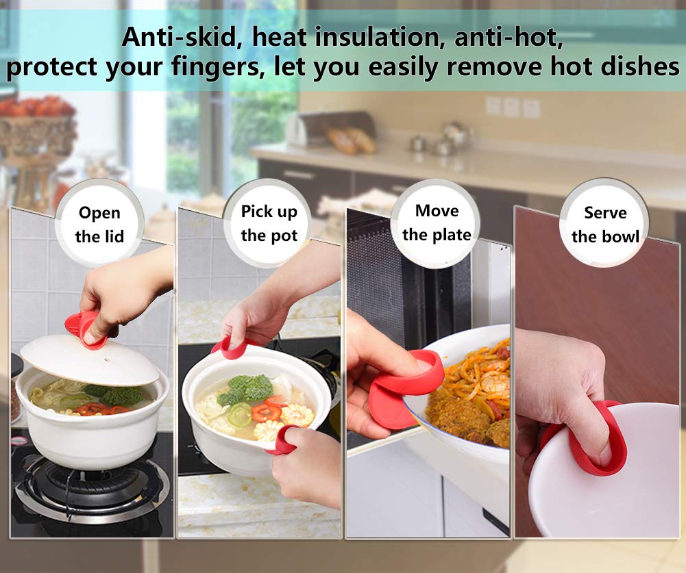 YYP heat-resistant silicone pot holders withstand up to 464F for cookware removal.
