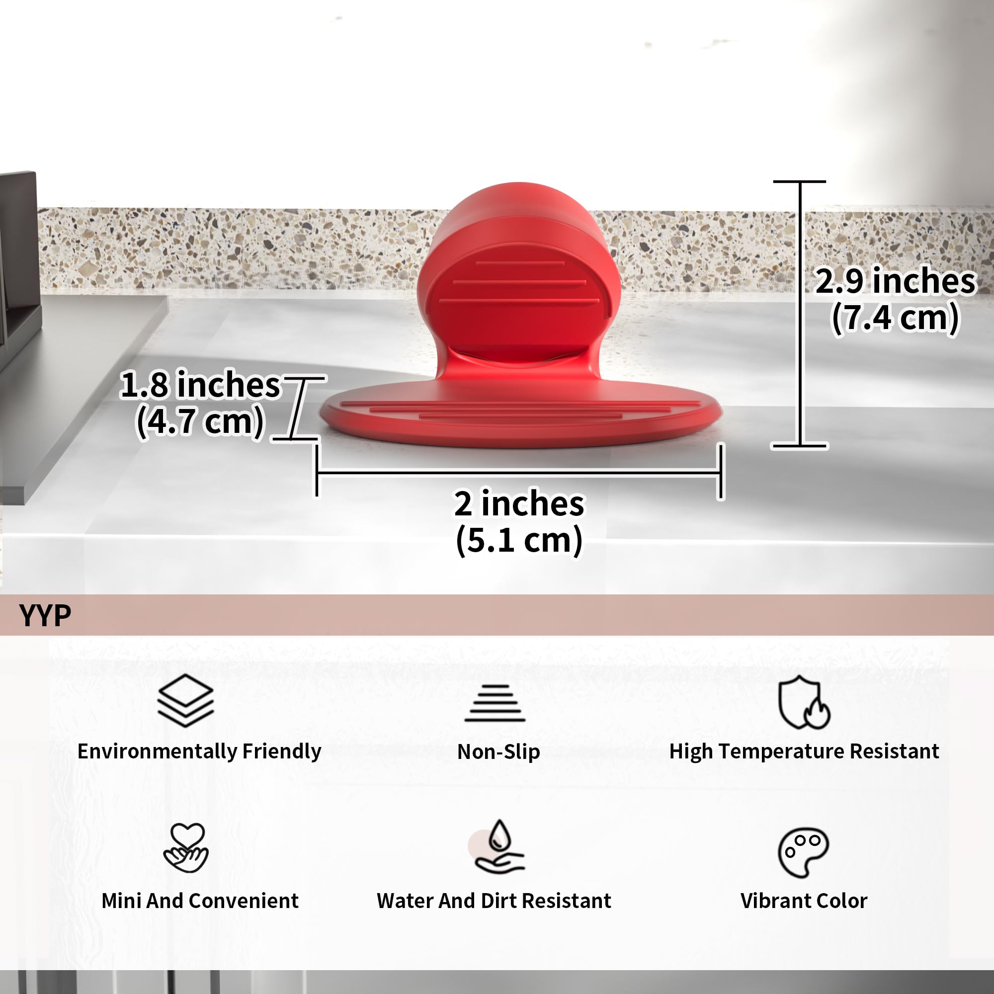 YYP silicone pot holders with non-slip pattern ensure firm grip on hot pans.