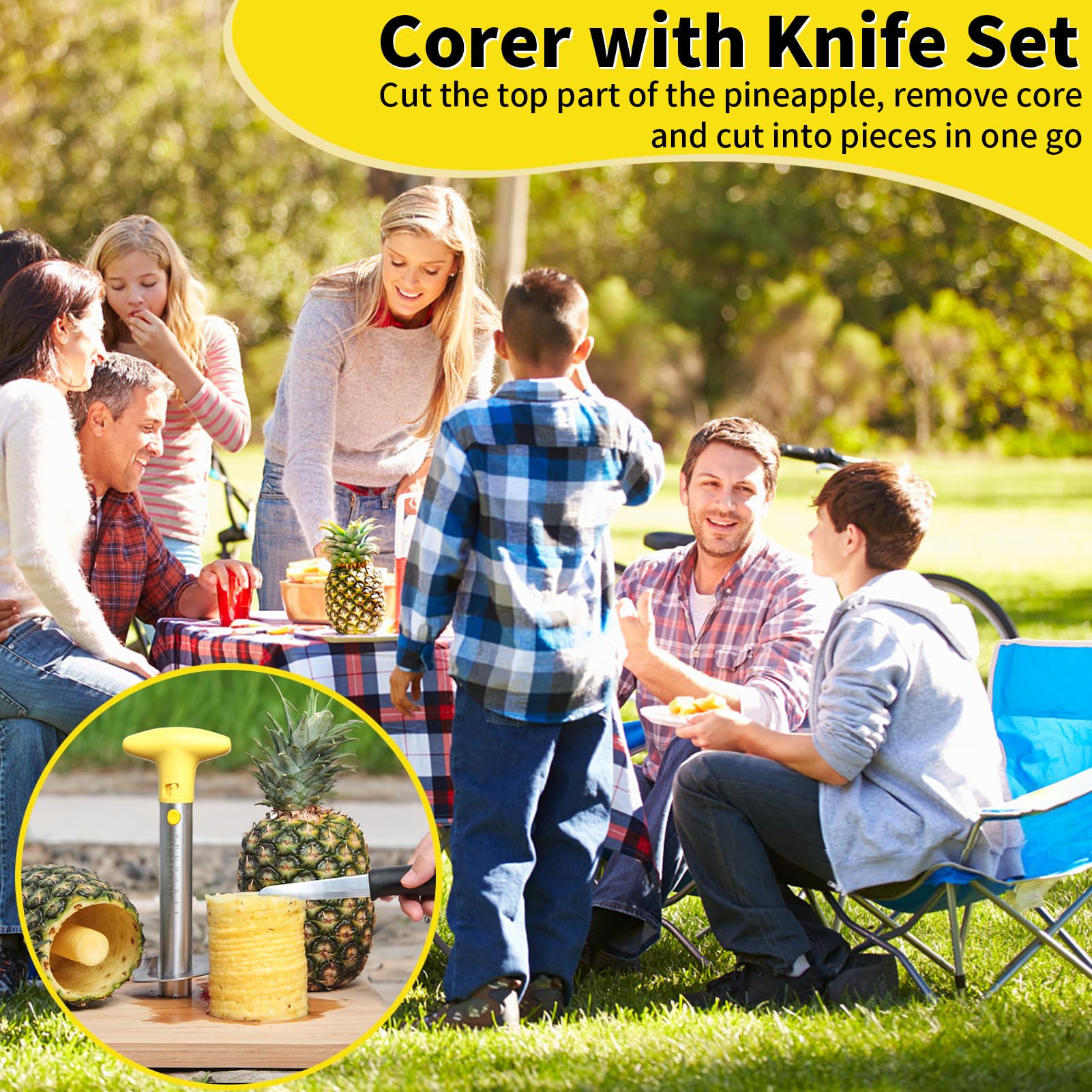 YYP pineapple cutter demonstrates drill compatibility with hex bit for quick cuts