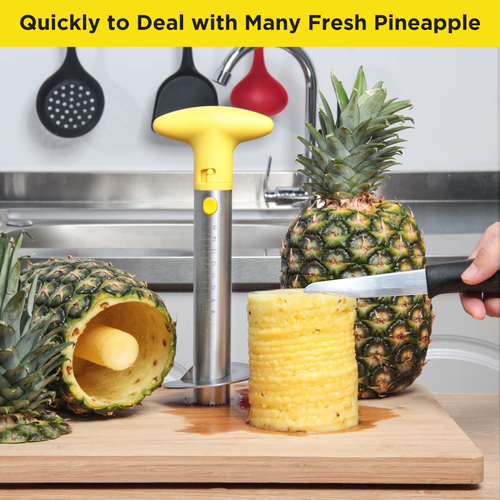 YYP pineapple cutter in outdoor picnic setup ready for fresh slices