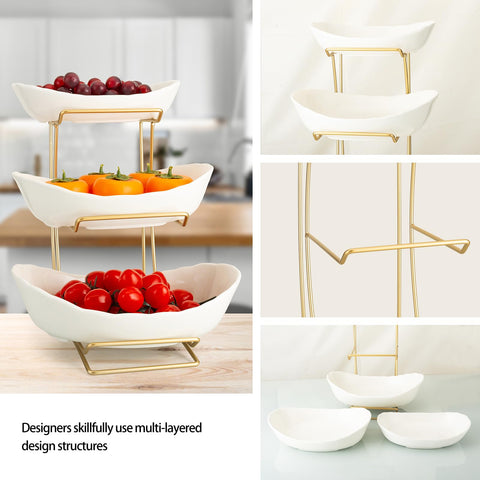 YYW stainless steel bracket supports the three-tier fruit rack for stability