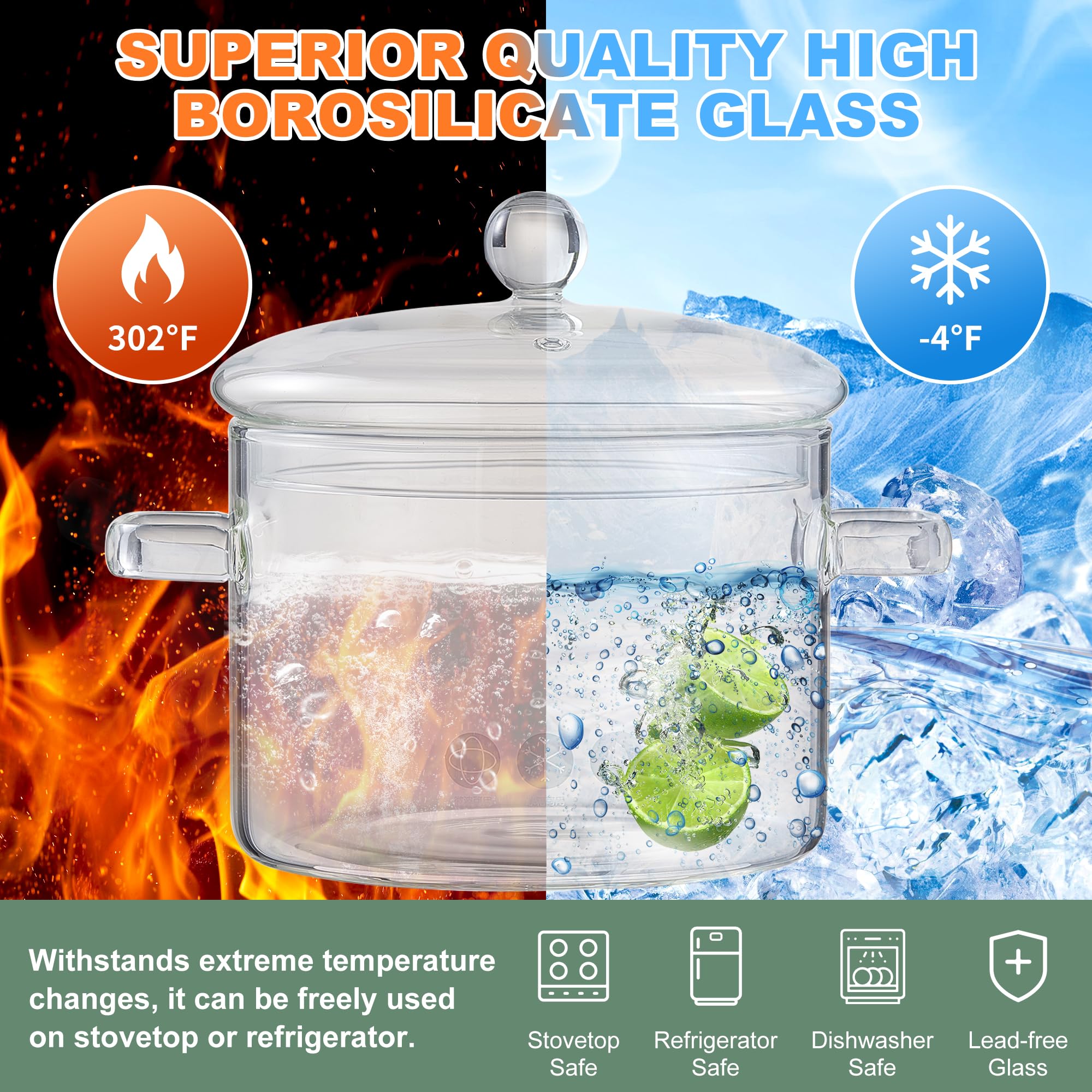 YYZIIOQ heat-resistant glass withstands temperatures from cold to hot safely