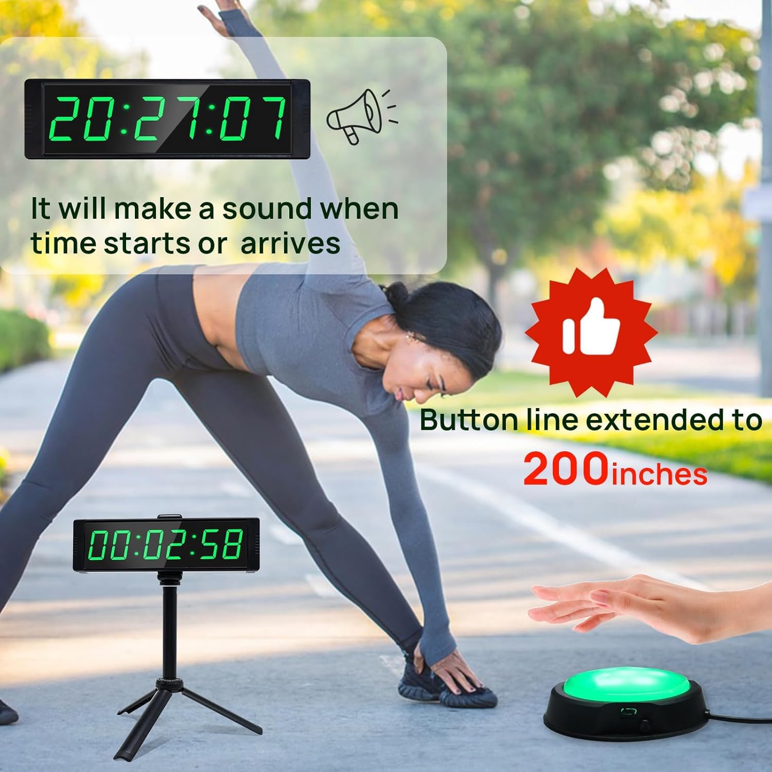 YZ Gym Timer Clock with remote control for hands-free operation during exercise sessions.