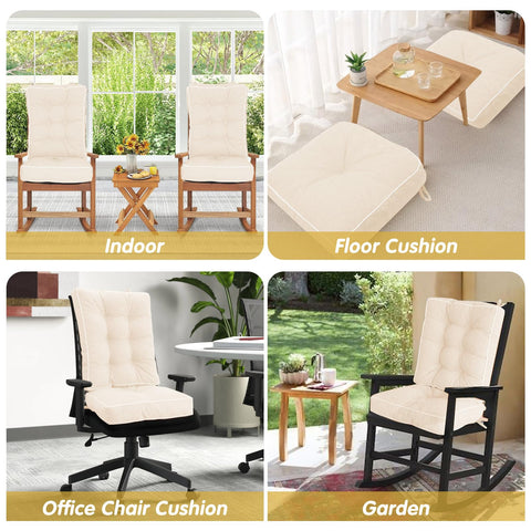 YZ HOME beige fabric cushion creates warm, inviting seating.