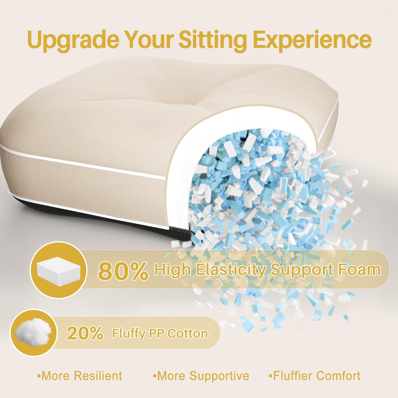YZ HOME tufted cushion detail adds durability and prevents shifting.