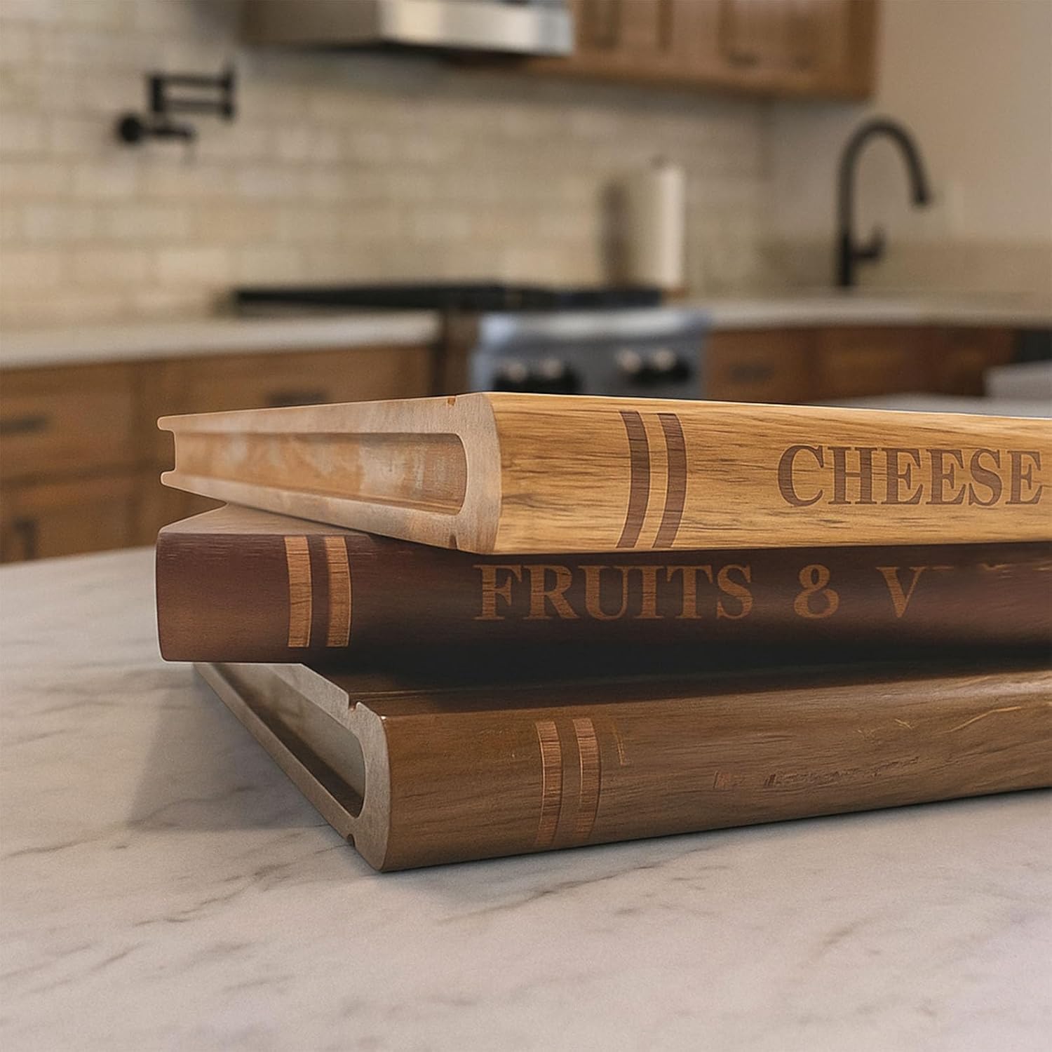 YZJSGOOD library-inspired design display enhances kitchen decor.